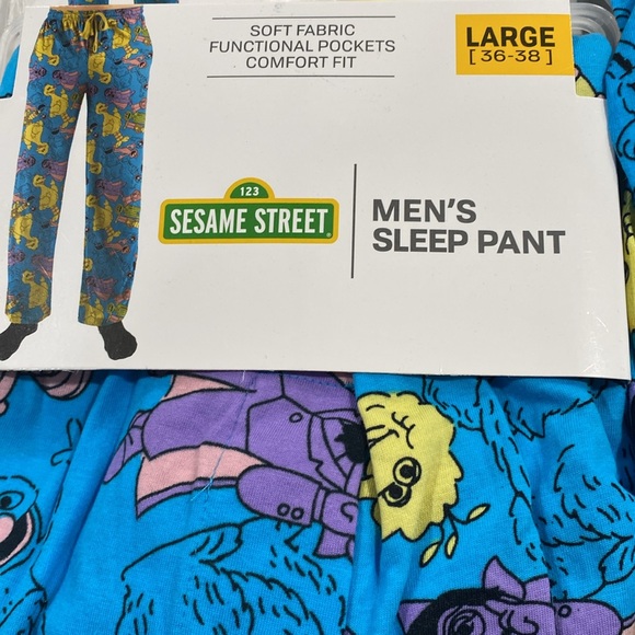 Sesame Street Sleep Lounge Pajama Pants Pockets Big Bird Oscar Elmo Count‎ NWT - Picture 5 of 5
